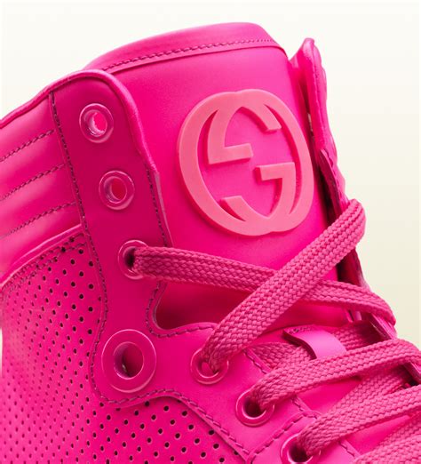 neon pink gucci trainers|Gucci re web shoes.